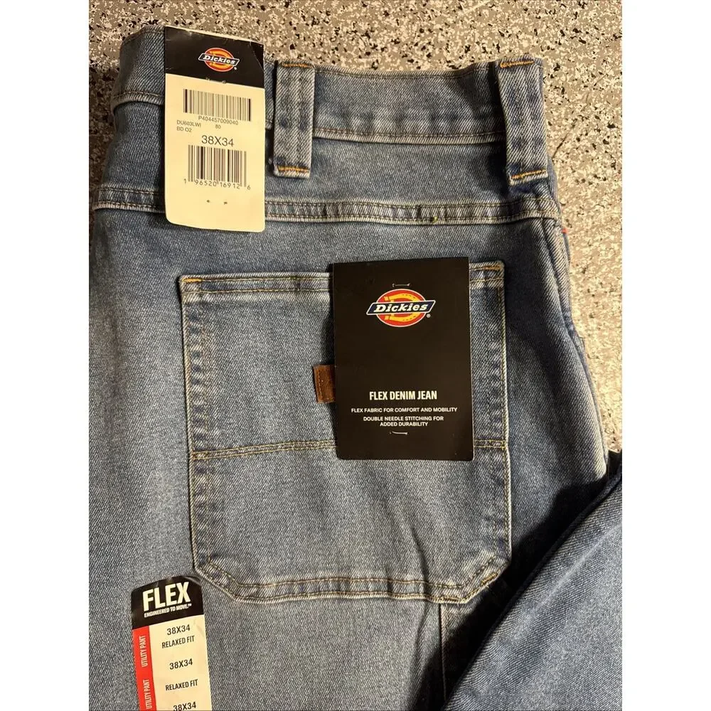 Dickies Men's Size 38x34 Flex Denim Jeans